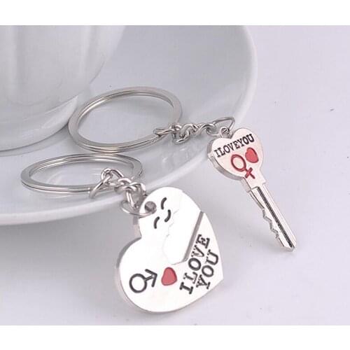 I Love You For Lovers Keychains A Couple Pendant Trinket car key chains chaveiro innovative Item One Pair Keychain set