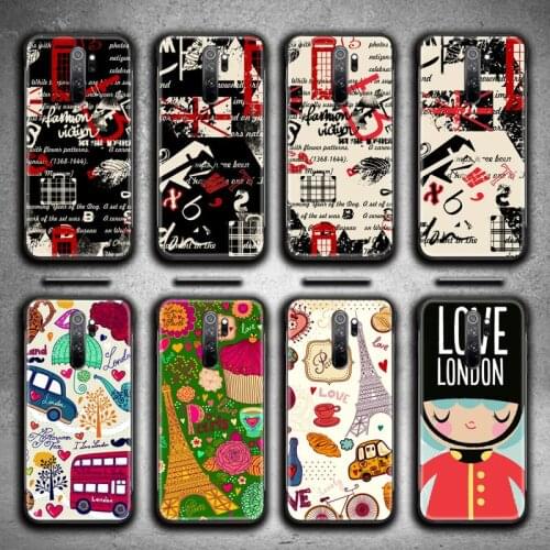 Big Ben London Eiffel Tower Paris Phone Case for Redmi 9A 9 8A 7 6 6A Note 9 8 8T Pro Max K20 K30 Pro