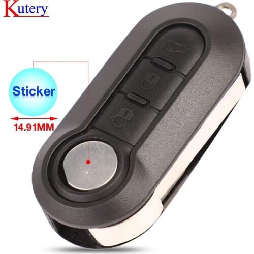 Kutery Car Key Sticker logo for Fiat 500L Fiorino Doblo Grande Punto Punto Evo Qubo for Citroen Jumper Nemo for Peugeot Bipper