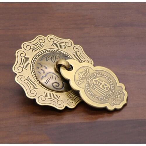 FU Chinese Antique Drawer Knob Furniture Classical Wardrobe Cabinet Shoe Door Handle Closet Cone Vintage Pull Ring Hardware