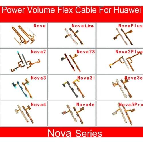 Volume & Power Flex Cable For Huawei Nova 2 2i 2Plus 2S 3 3e 3i 4 4e 5i 5Pro Lite Volume Power Key Button Flex Ribbon Cable