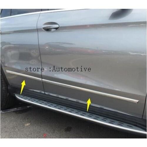 Chrome Lateral Side Door Body Molding Cover Trim Strip Plate For Mercedes Benz GLE Class W166 & GLE Coupe C292 2015 2016 2017