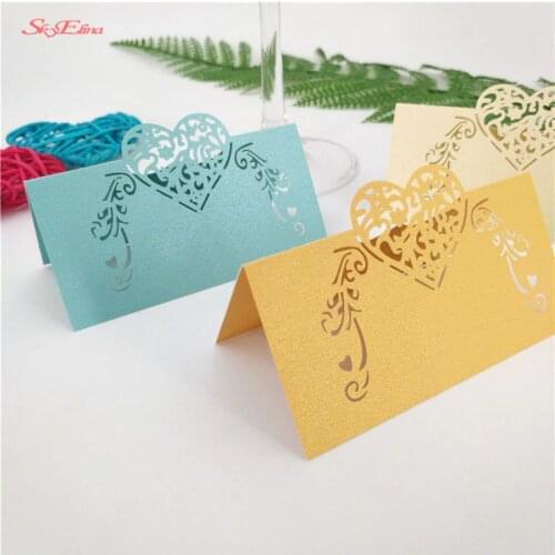 50Pcs Creative Table Name Card Place Card Wedding Table Decoration Hollow Heart shaped Seat Card activity Supplies 6zSH928