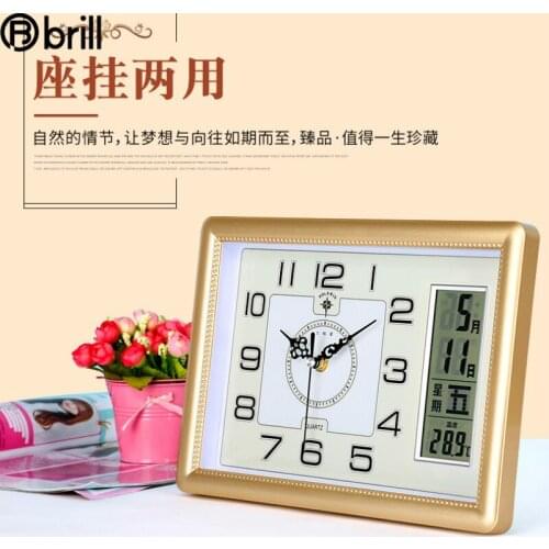 Creative Wall Clock Led Calendar Modern Silent Clock Mechanism TemperatureTable Clock Reloj De Pared Digital Reloj Mural Vintage