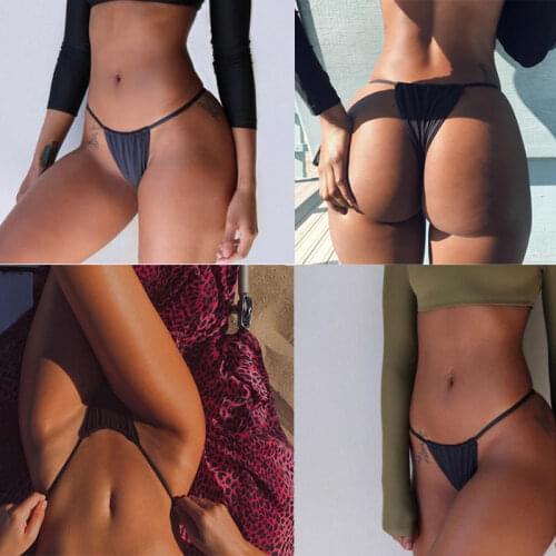 Summer Sexy Briefs Women Thongs Bikinis Brazilian Cheeky Bikini Bottom Thong Bathing Suit Swimsuit Swimwear Trunks