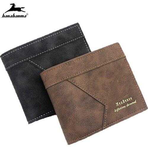Mens Pu Leather Short Purse Wallet Credit Card Holder Carteira Masculina Billetera Hombre Wallets Portafoglio Uomo Porte Male
