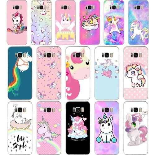 74AA Unicorn On Rainbow Jetpack gift Soft Silicone Tpu Cover phone Case for Samsung Galaxy S8 S9 S10 Plus Case