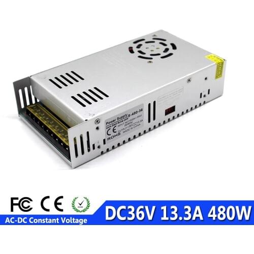 Single Output DC36V 13.3A 480W Switching power supply Led Driver transformer 110V 220V AC DC SMPS For 3D Printer CNC CCTV Motor