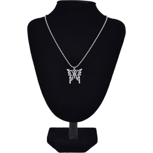 Sexy Butterfly Pendant Necklace Stainless Steel Goth Fashion Jewelry Men Women Necklace Punk Commemorate Costume Jewelry