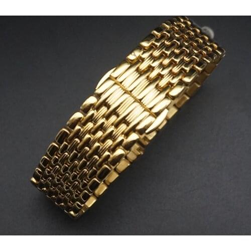 Stainless Steel Watch Band Strap 12mm 14mm 16mm 18mm 20mm 22mm gold Polished Mens Luxury Replacement Metal Watchband Bracelet