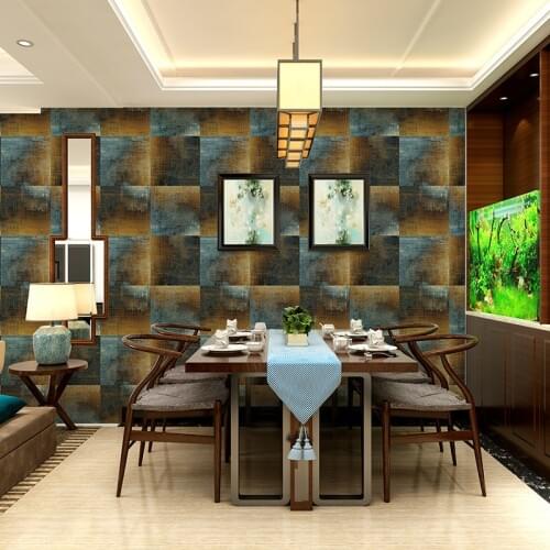Wellyu Retro nonwoven home decoration wallpaper KTV bar cafe TV square wall square project green 3d wallpaper papel de parede