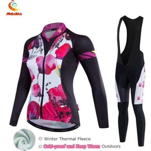 Ropa Ciclismo Mujer Invierno Winter Thermal Fleece Pro Cycling Jersey Women 2019 MTB Maillot Bike Long Sleeve Cycling Clothing