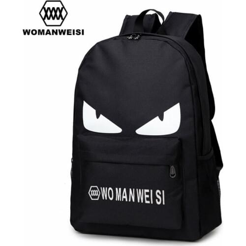 2018 Fashion Black Printing Oxford Women Men Laptop Backpack Anime School Bags Famous Brand Female Bagpack For Teenage Girls