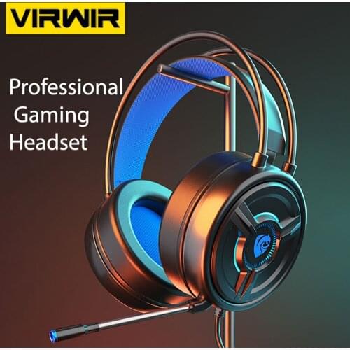 LED 50mm Horn unit Game Headphone Professional Low Delay Computer Gamer Headsets With Noise Reduction Mic For PS4 PS5 XBOX One