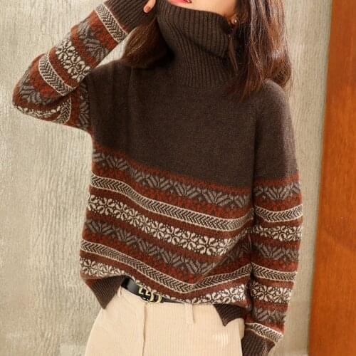 Lazy Style Loose Turtleneck Sweater Women Autumn and Winter New Knitted Bottoming Sweater All-match Sweater