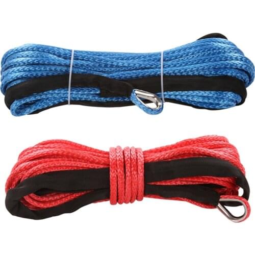 15m7700LBs 2.5T Winch Rope String Line Cable with Sheath Gray Synthetic Towing Rope Wash Maintenance String for ATV UTV Off-Road