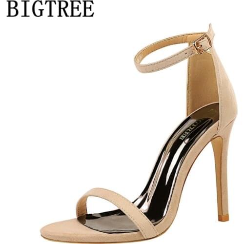 Bigtree Shoes Sandals Heels Women Mary Jane Shoes Block Heels Office Shoes Women Designer Sandals Extreme High Heels Ayakkabi
