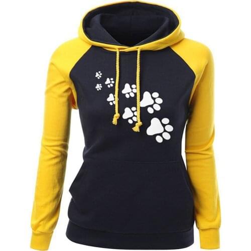 Harajuku Ear Cat dog Paws Women Hoodies Sweatshirt Cute Tops Pink Winter Pattern Long Sleeve Moletom Hooded Sweatshirts Hooed