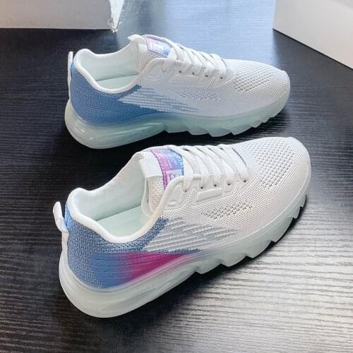 Womens Shoes 2021 Summer Breathable Fly Weave Flats Shoes Ladies Platform Casual Sports Shoes Women Comfort Running Sneakers