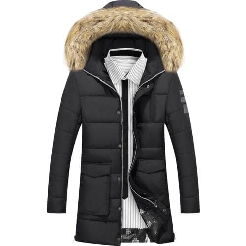 Winter Jacket Men Clothing Fashion Casual Parkas With Hooded Long Overcoats Male Clothes streetwear Slim Thick Warm Mens Coats