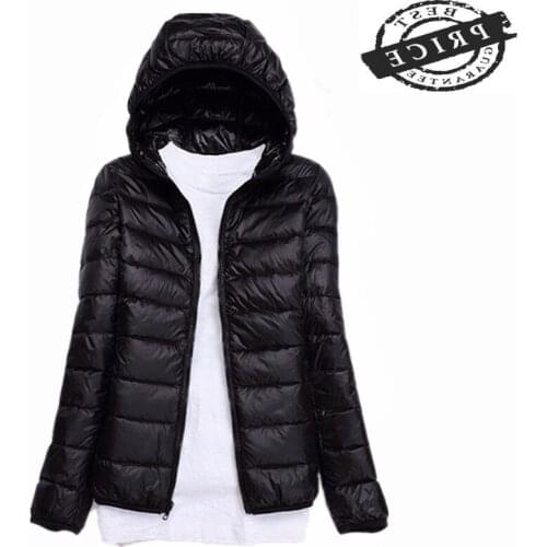 Winter Jacket Women 2021 Thin White Duck Down Jackets Autumn Ladies Hooded Coat Spring Tops Clothes Chaqueta Mujer LWLa5a