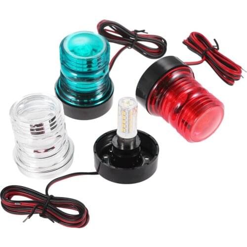 1Pc Marine Hardware Waterproof Yacht Navigation Stern Anchor Light 360Degree All Round Boat Light 6300K 12V LED Navigation Light