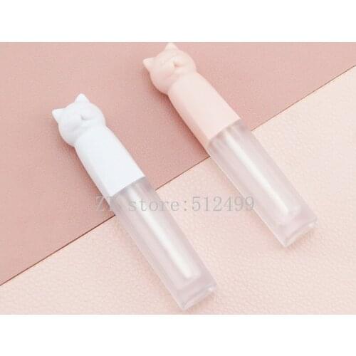 10/30/50pcs Blue Pink Cat Long Lip Gloss Bottle Empty Cosmetics Makeup DIY Lip Glaze Tube Refillable Container Homemade Diy