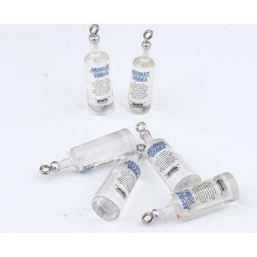 10pcs 30x10mm Bar Bottle Earring Charms Resin Findings 3D Phone Case Key Chain Necklace Pendant DIY Decoration Jewelry Make