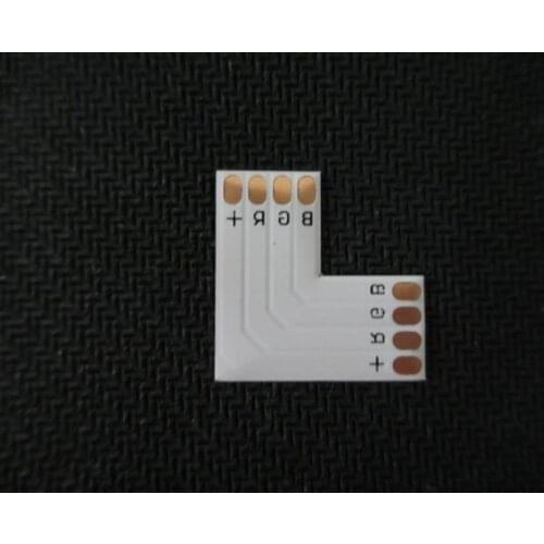 10pcs/lot 4 pin LED Connector L Shape For 10mm 3528 5050 LED Strip RGB Single Color