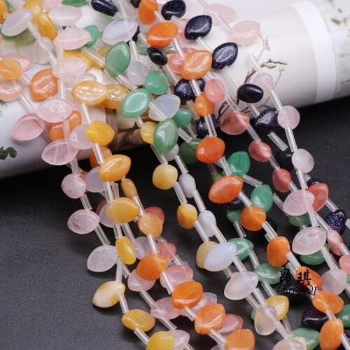 10x14mm Drilled Natural Crystal Aventurine Agates Semifinished Loose beads For jewelry making DIY Necklace Bracelet Accessories