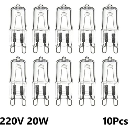 20W G9 10x Halogen Bulb Lamp 220V 2900K indoor lighting Super Bright Warm White Halogen Light For Wall Lamps Clear Glass Each