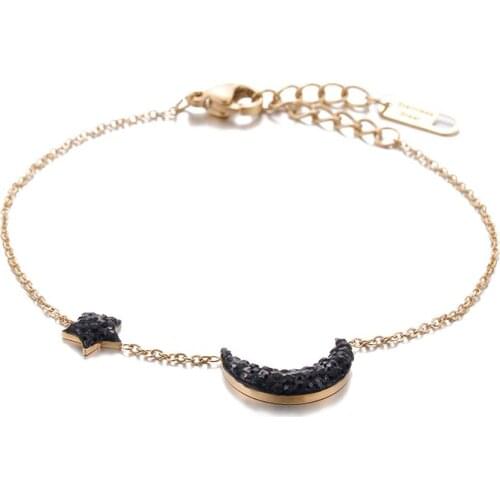 ONYSS 14k Gold Moon Star Decorate Charms Bracelet for Women and Men Bracelet on the leg Accessories