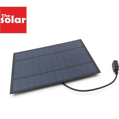 6W Powerbank Solar Panel Charger Poly Solar Cell DIY Solar Charge Battery cable 30cm 5V USB output Solar Panel 6V
