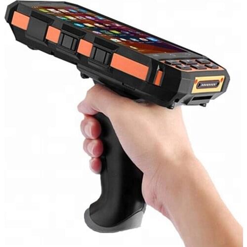 5" Rugged 4G WIFI Mobile Data Collector Android 7.0 Handheld PDA Terminal 1D 2D Barcode Scanner with Pistol Grip SIM PSAM card