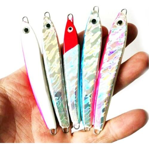 5PCS Deep sea Fishing Metal Jigbait Jig Lure Spoon Treble Hook Spinner baits 40g, 50g, 70g, 90g Free shipping