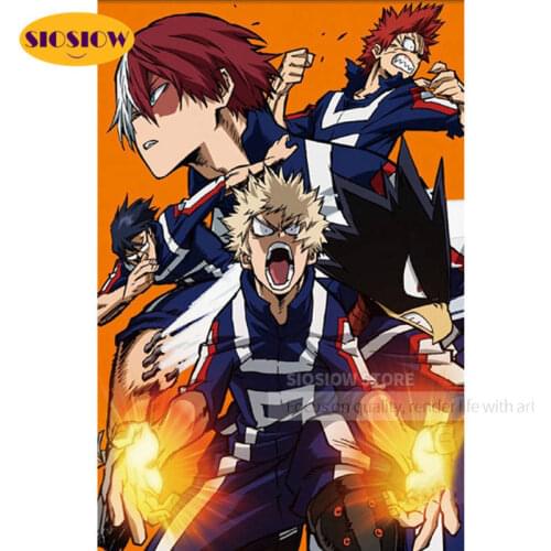 5D Diamond Wall Painting Posters My Hero Academia Picture 3d Beads Embroidery Full Square Set Anime Cross Stitch Kits Home Decor