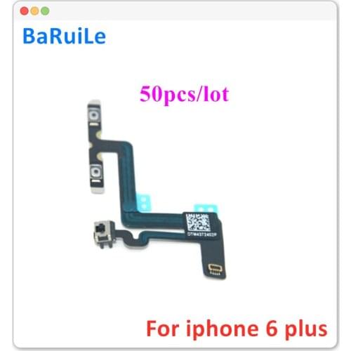 BaRuiLe 50pcs Volume Key Button Mute Flex Cable Ribbon Replacement For iPhone 6 Plus 5.5"