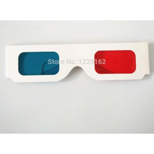 Free shipping (20pcs/lot)Hot Re-useable paper 3D glasses Paper Frame Red/Blue lens 3d virtual video View Anaglyph