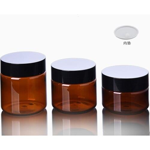 Facial Cream Bottle Dark Brown Skin Care Packaging PET Plastic Facial Mask Vials Aloe Gel Jar Delicate Cosmetic Eye Cream Bottle