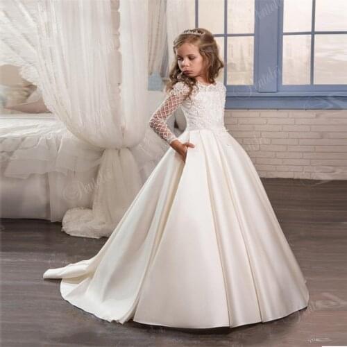 Flower Girls Dresses For Wedding Tulle Lace Net Long Girl Dress Party Christmas Dress Children Princess Costume For Kids