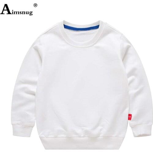 Children Long Sleeve T-shirt Kids Unisex Boys Girls Sweatshirt Casual Pullovers Solid Fashion 2021 Autumn Leisure Tops Clothing