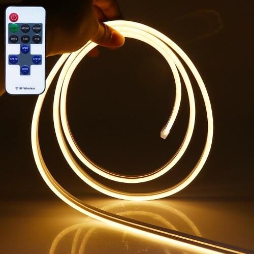 DC 12V Dimmerable Neon Strip Waterproof 120LEDs/m SMD 2835 LED Strip White Pink Red Blue Green Flexible Neon Lamp with Remote