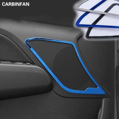 FOR 2016 2017 HYUNDAI ELANTRA AVANTE CHROME INTERIOR DOOR STEREO SPEAKER COLLAR COVER TRIM BEZEL SURROUND RING FRAME 4PCS/SET