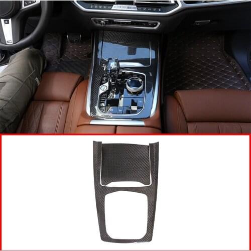 For BMW X5 G05 2019 ABS Carbon Fiber Gears Frame Cup Holder Gear Panel Covers Trim For BMW X7 G07 2019 2 Pcs