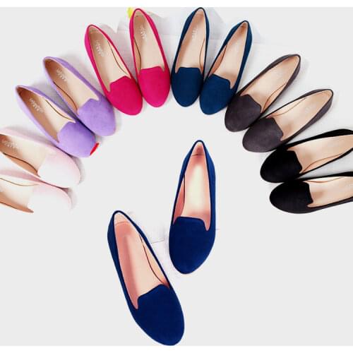 EAGSITY Suede casual loafers for women flat shoes round toe slip on shallow comfortabl ladies mule shoes party driving shoes