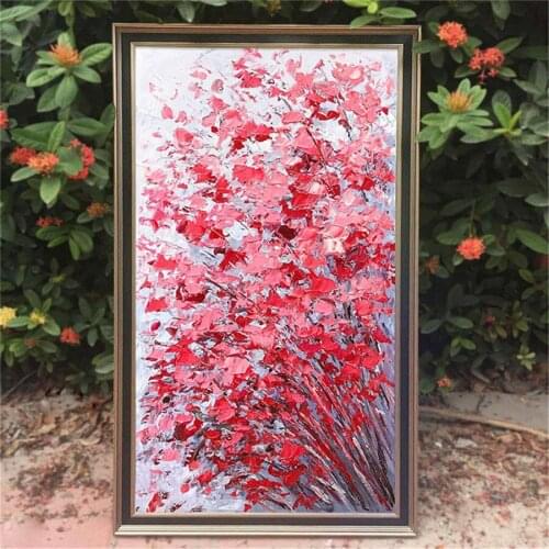 Skilled Artist Hand-painted Graffiti Flower Tree Oil Painting on Canvas vertical modern multi clolor tree landscape Oil picture