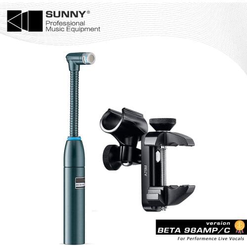 Free shipping shure mic BETA98AMP 98amp BETA98 Cardioid Condenser Instrument Percussion drum Microphone For Toms Snare Drum