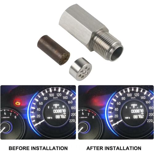 Oxygen Sensor Spacer Adapter Set M18X1.5 Mini Catalytic Converter Stainless Steel Check Engine Light