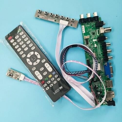 Kit For B101XTN01.0/B101XTN01.1 VGA remote LED 1366X768 TV LVDS USB HDMI DVB-T DVB-T2WLED 40pin Signal controller board digital