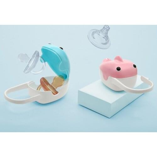 Baby Pacifier Box Portable Storage Non-slip Hook Nipple Box Cartoon Whale Soother Nipple Holder Container Case For Newborn Baby
